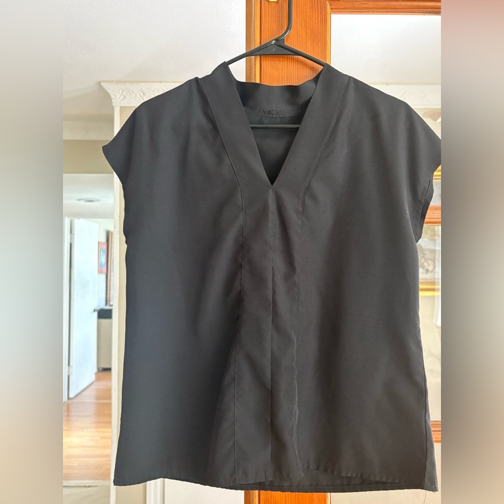 Black V-Neck Blouse